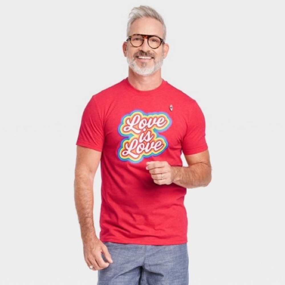 NEW pride Gender exclusive adult love is love short sleeve graphic T-shirt Red